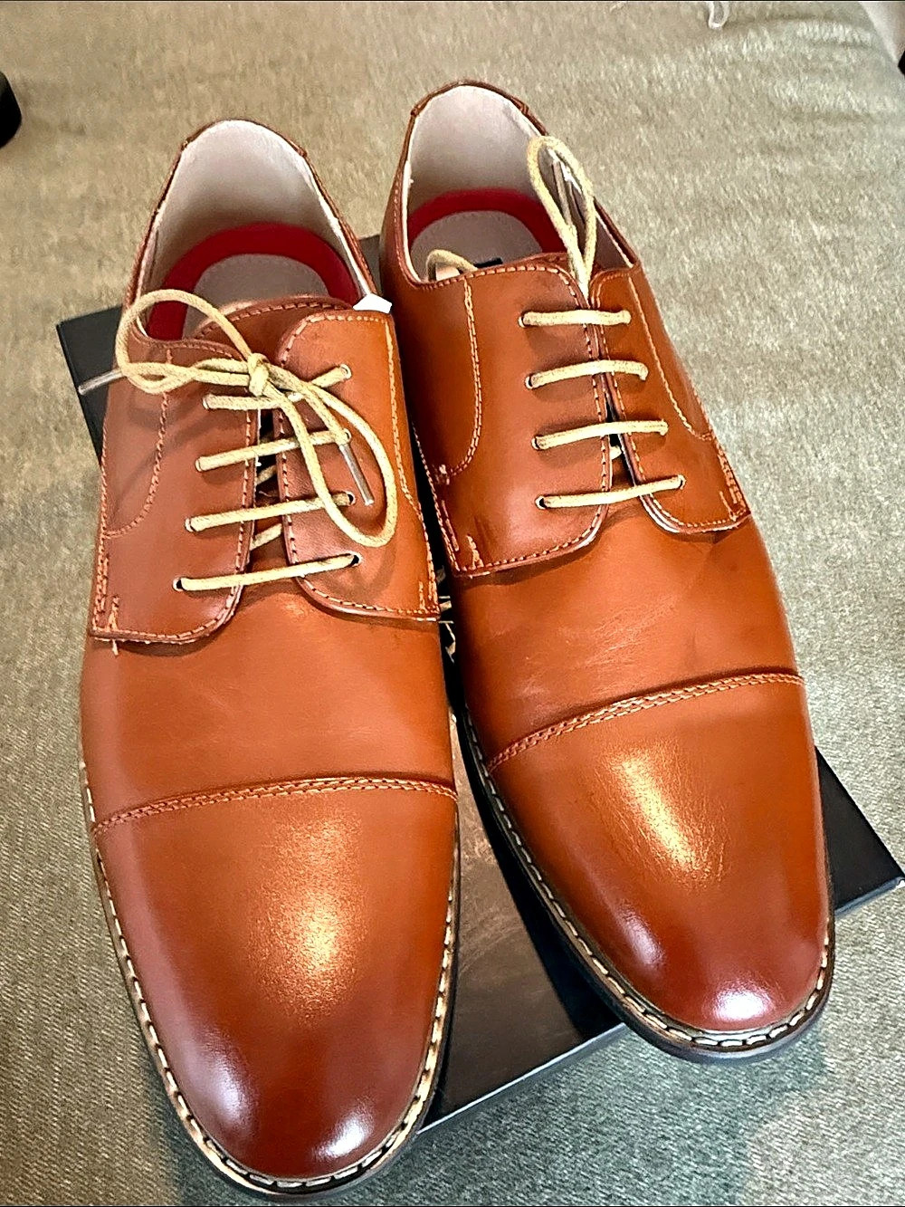 Bruno Marc Princewide-6 Men's Classic Cap-Toe Formal Oxford Shoes Brown 15W